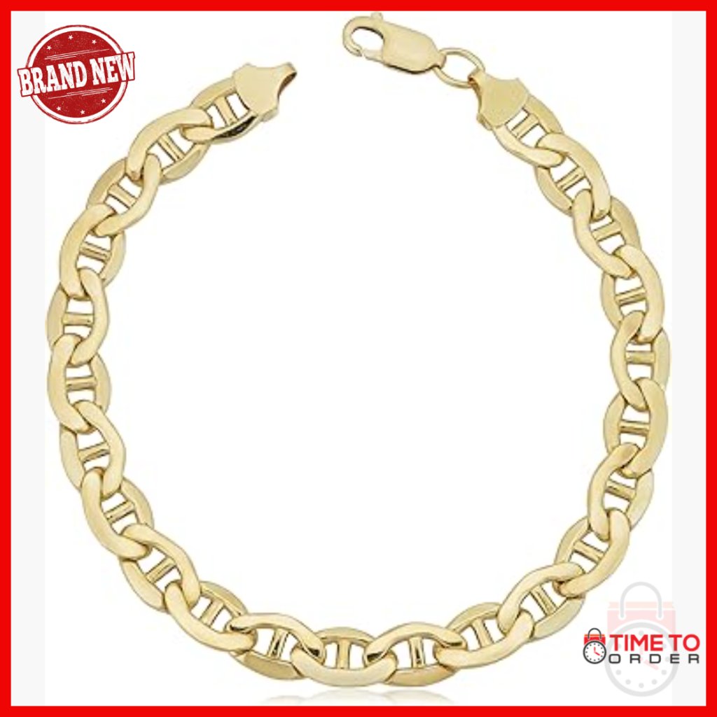 14k Gold Filled Mariner Link Bracelet 9 Inch Men's Everyday Wear